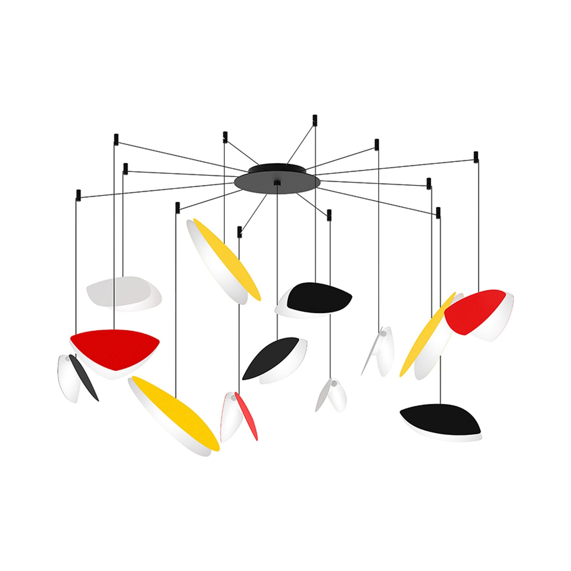 Papillons™ Swag LED Pendant Light in Satin Black/Satin Red/Satin Yellow/Satin White (13-Light).