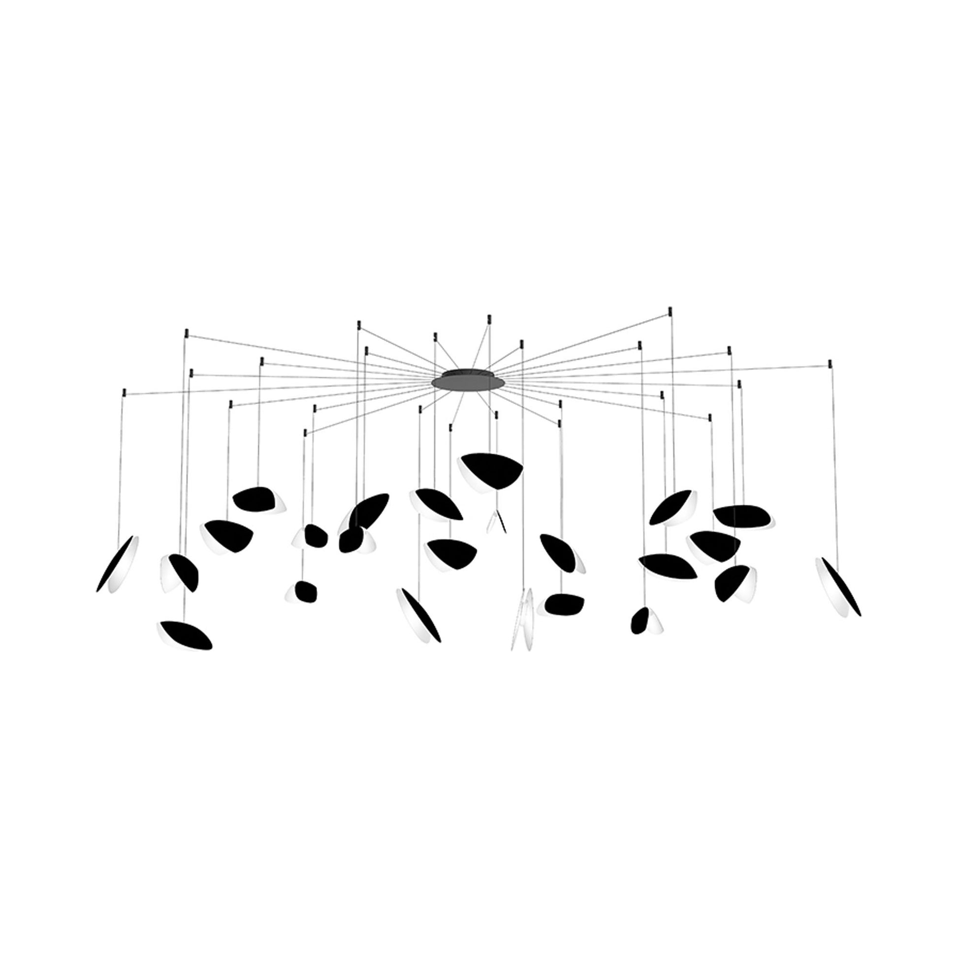 Papillons™ Swag LED Pendant Light in Satin Black (24-Light).