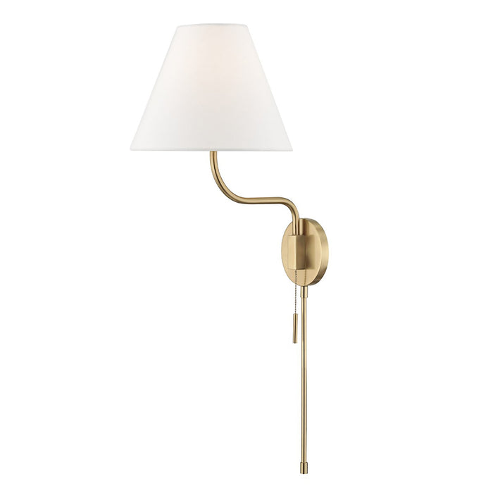 Patti Wall Light in White and Brass.