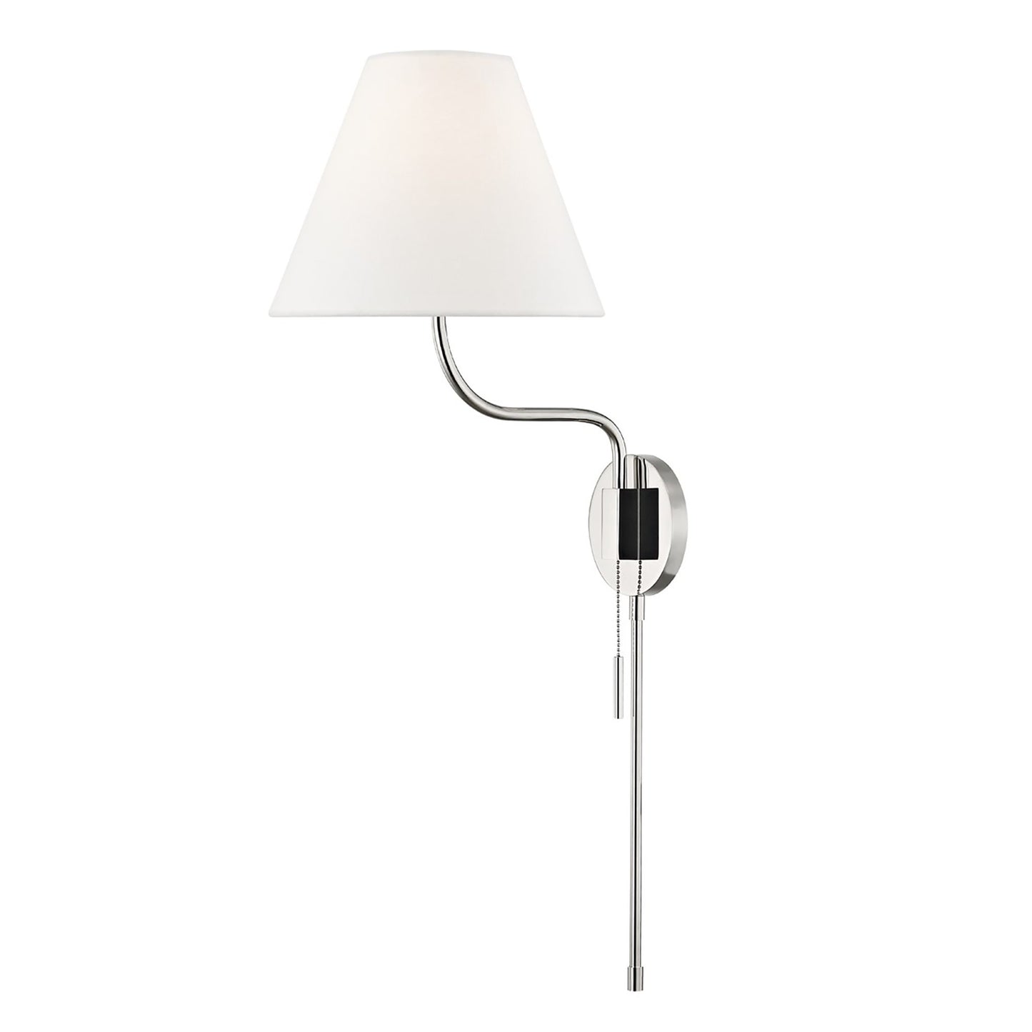 Patti Wall Light in Polished Nickel.