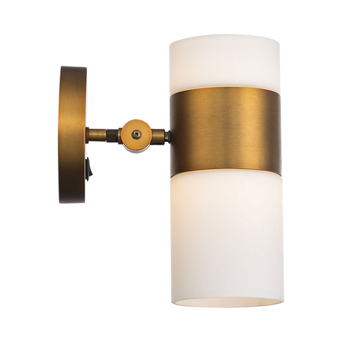 Pencil Skirt LED Wall Light in Aged Brass.