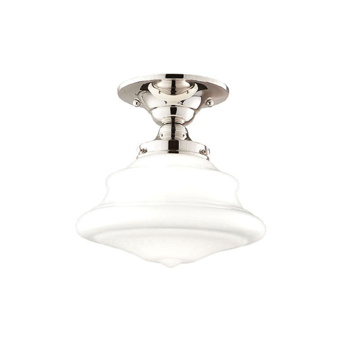 Petersburg Semi-Flush Mount Ceiling Light in Small/Polished Nickel.