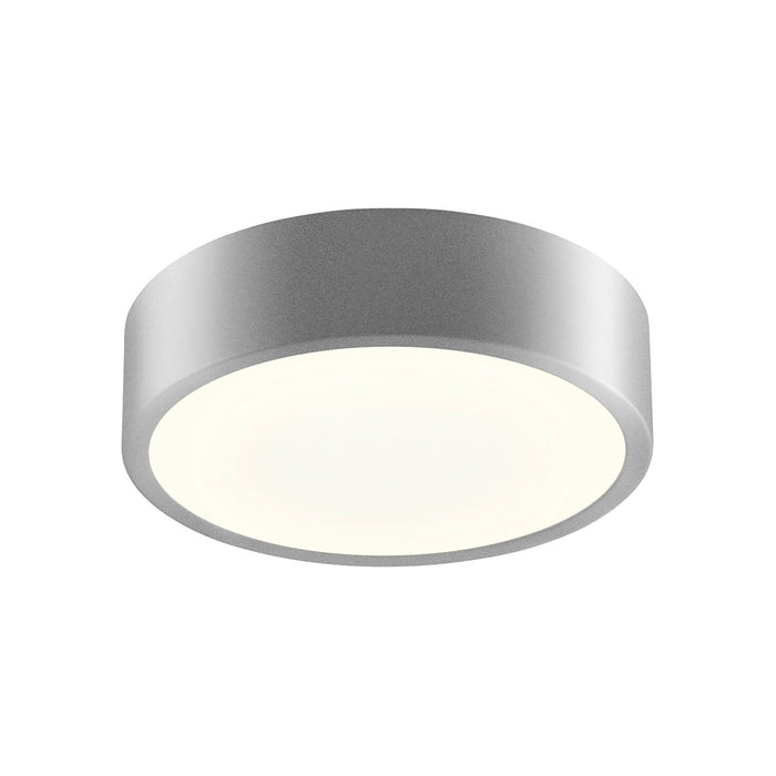 Pi LED Flush Mount Ceiling Light in Bright Satin Aluminum (8-Inch).