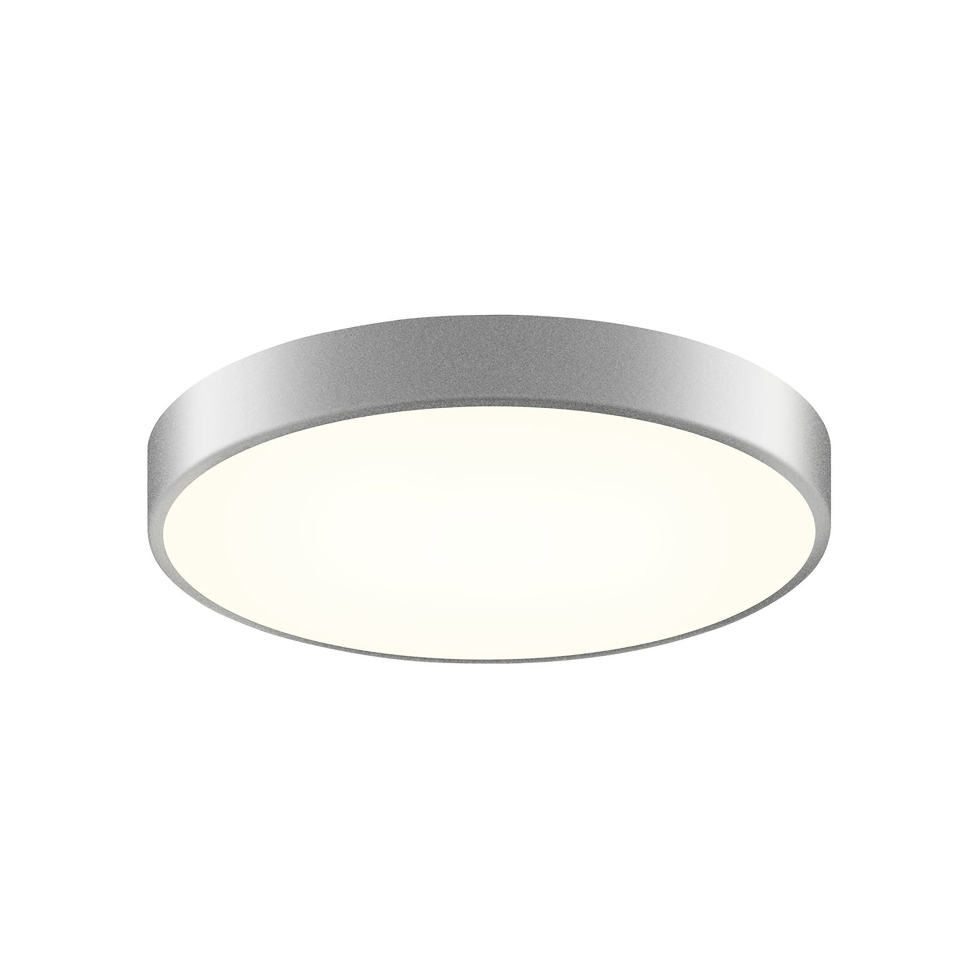 Pi LED Flush Mount Ceiling Light in Bright Satin Aluminum (16-Inch).