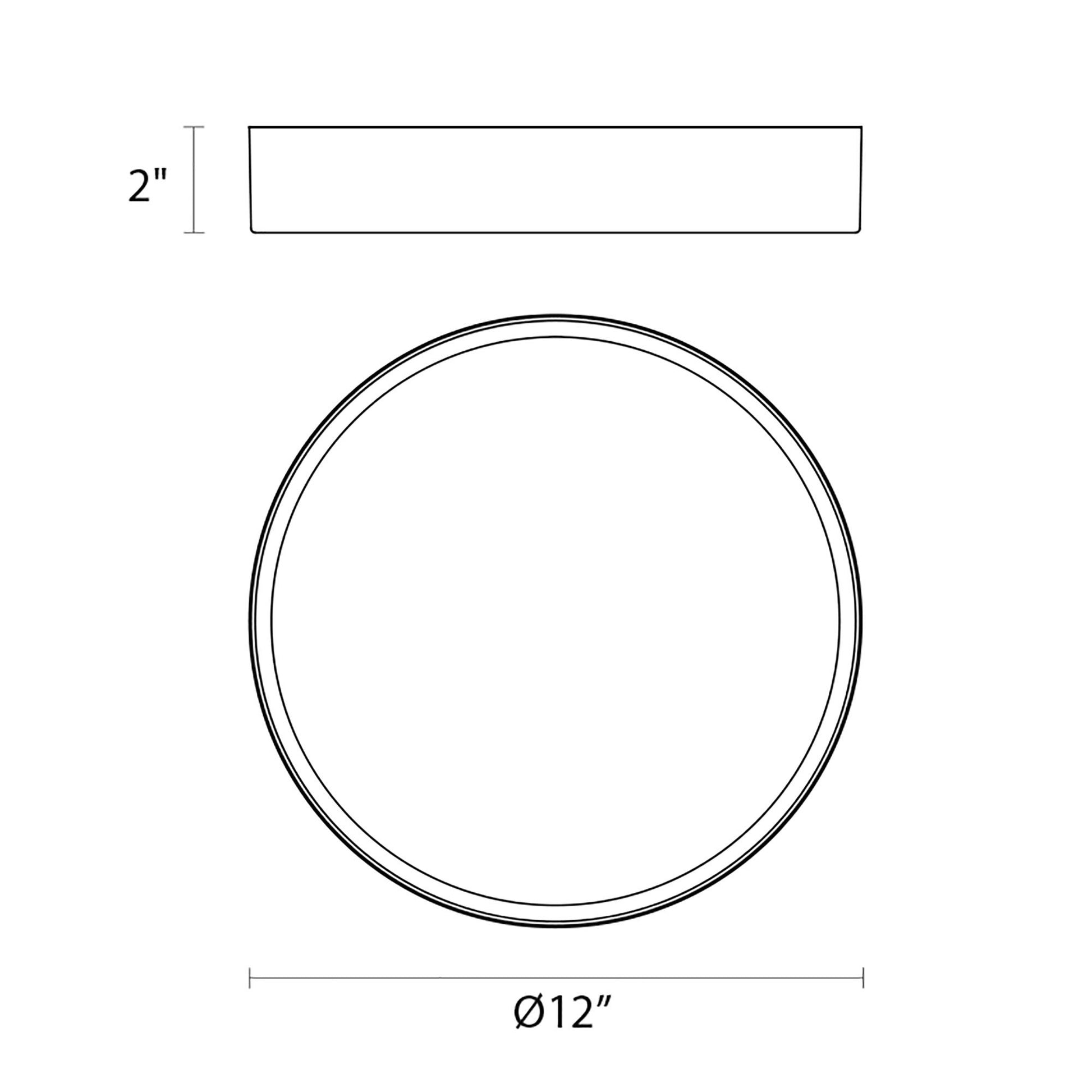 Pi LED Flush Mount Ceiling Light - line drawing.