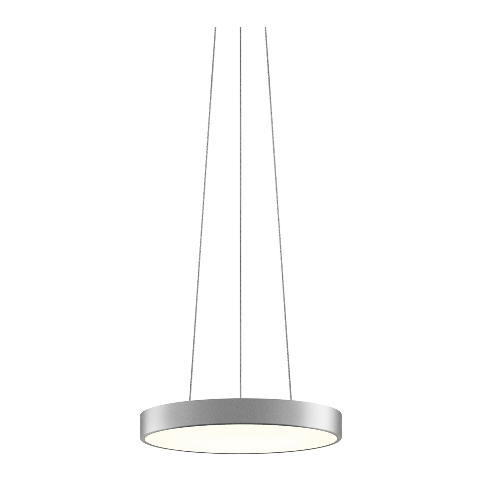 Pi LED Pendant Light in Bright Satin Aluminum (16-Inch).