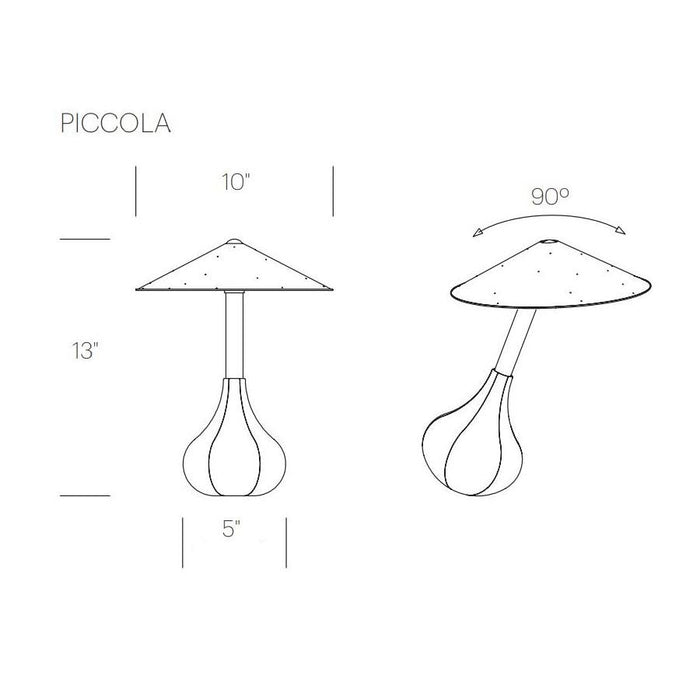 Piccola Table Lamp - line drawing.