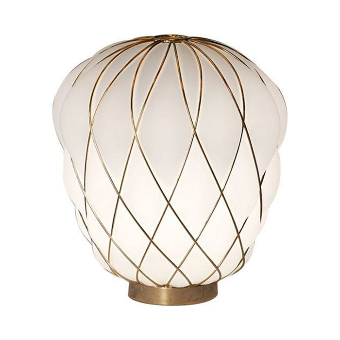 Pinecone Table Lamp in Medium/Gold/White.