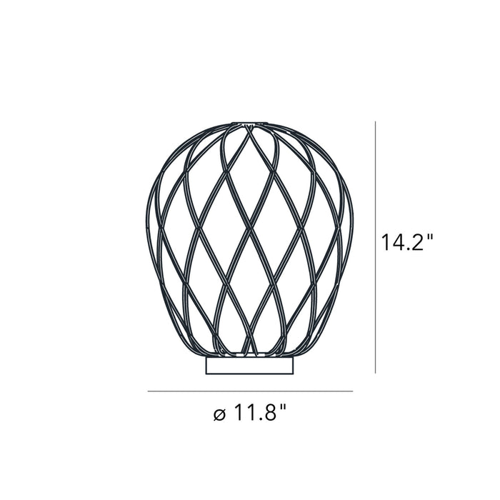 Pinecone Table Lamp - line drawing.
