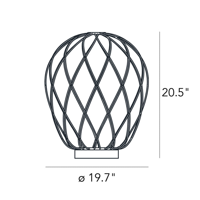 Pinecone Table Lamp - line drawing.