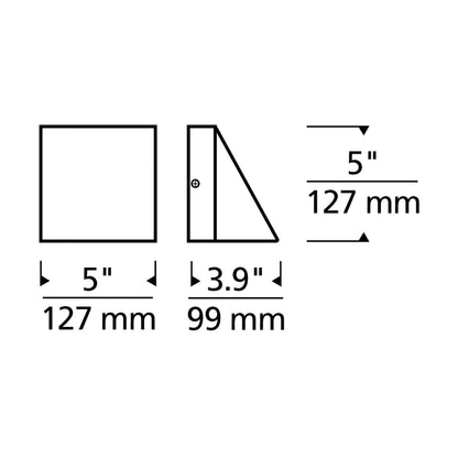 Pitch Single Outdoor LED Wall Light - line drawing.