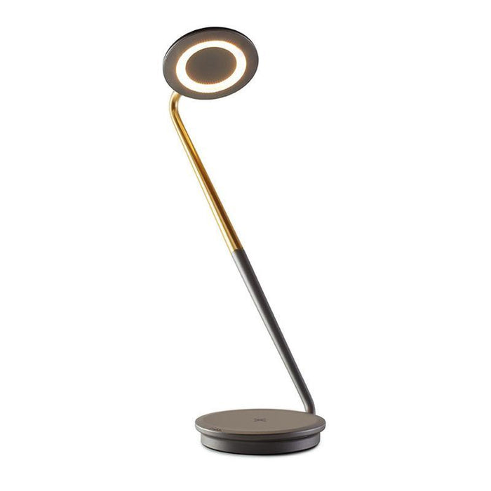 Pixo Plus LED Table Lamp in Graphite/Brass.