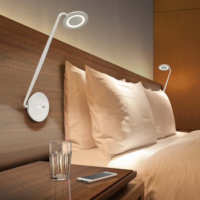 Pixo Plus LED Table Lamp in bedroom.