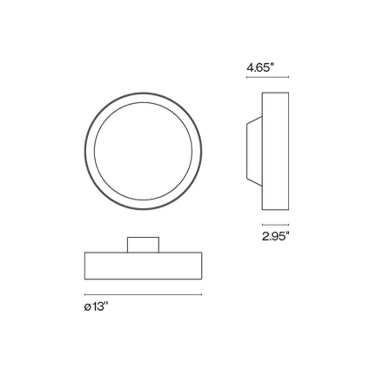 Plaff-On! Ceiling / Wall Light - line drawing.