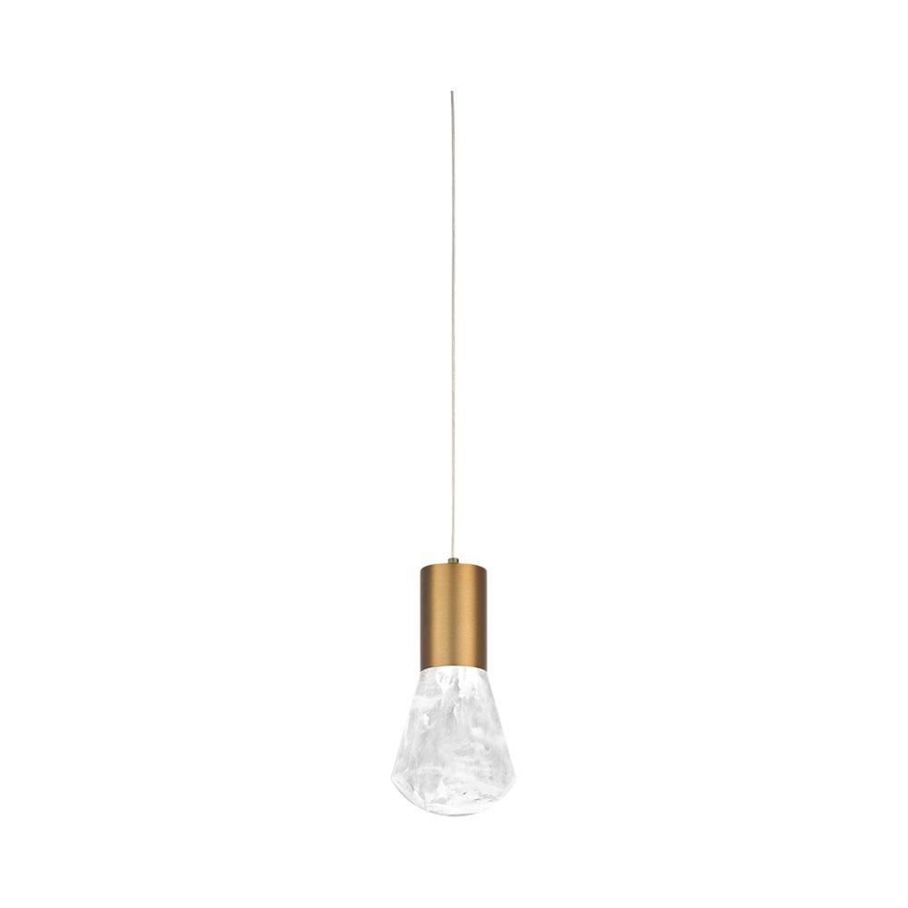 Plum LED Pendant Light in Aged Brass.