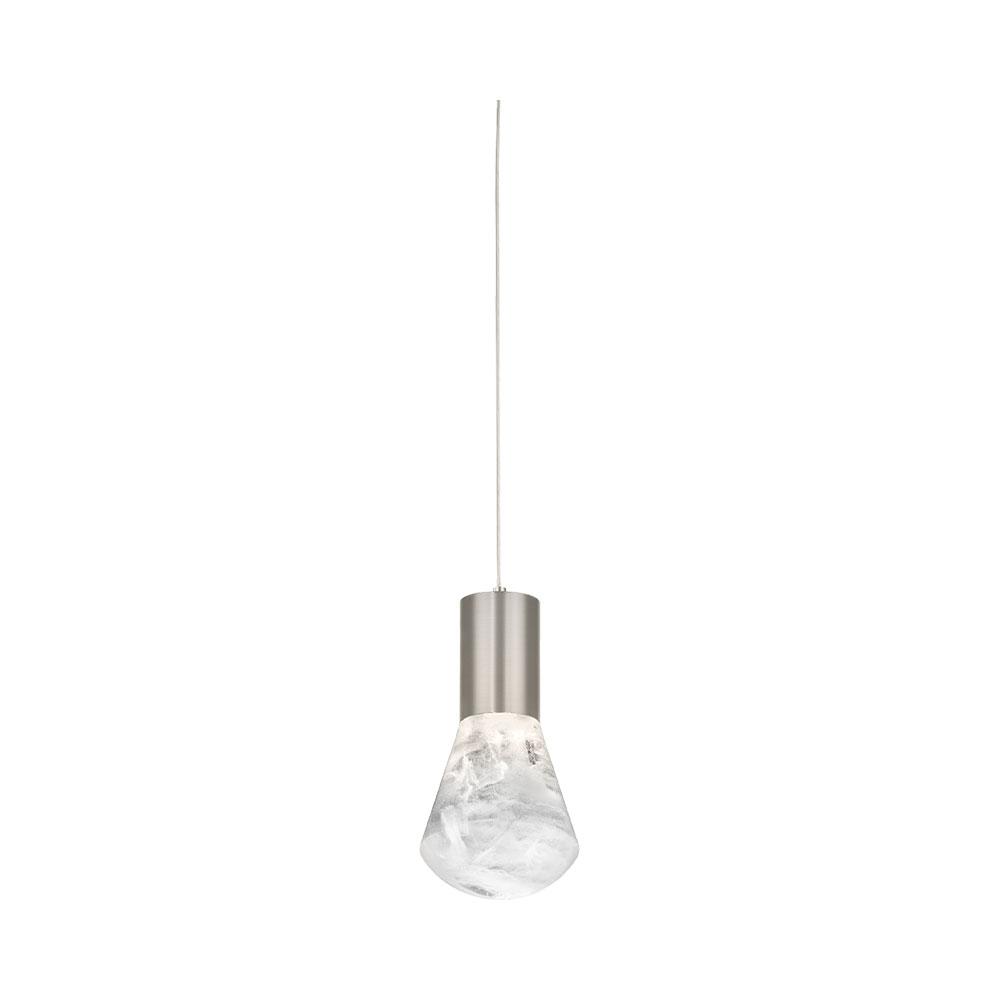 Plum LED Pendant Light in Satin Nickel.