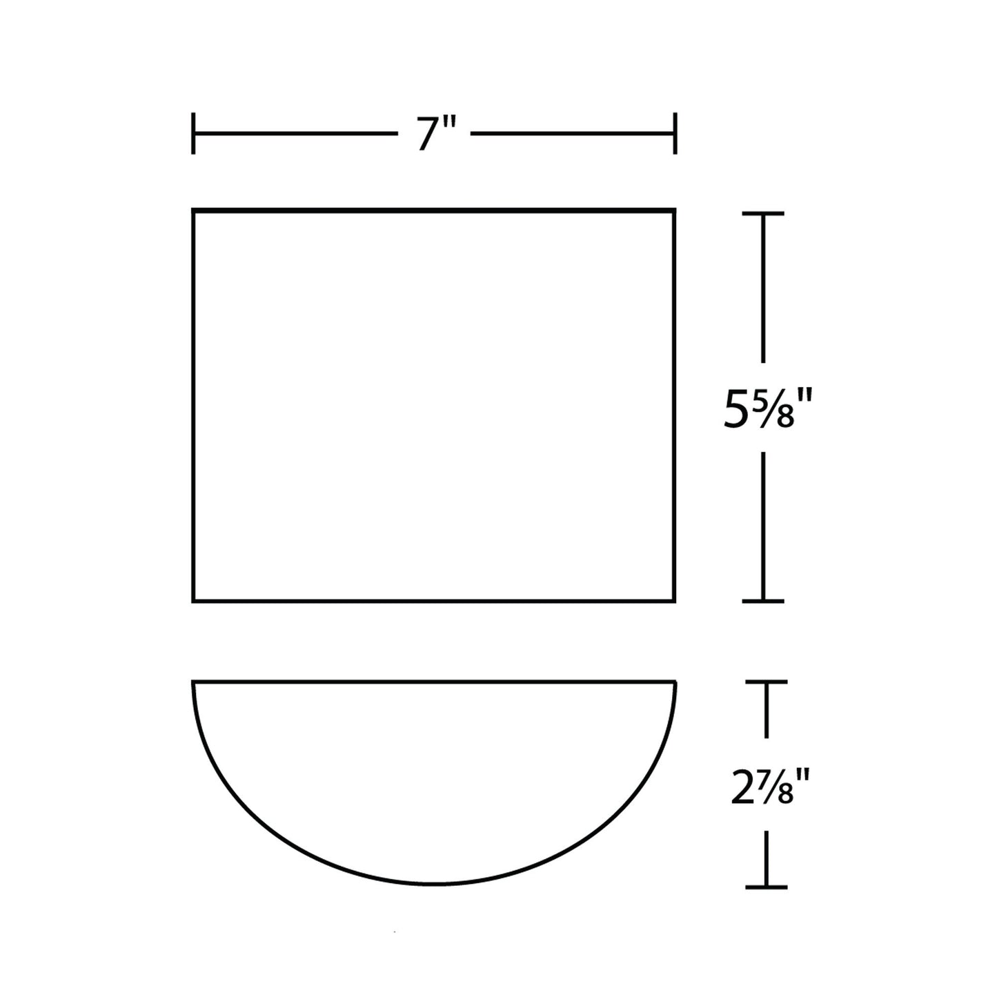 Pocket LED Wall Light - line drawing.