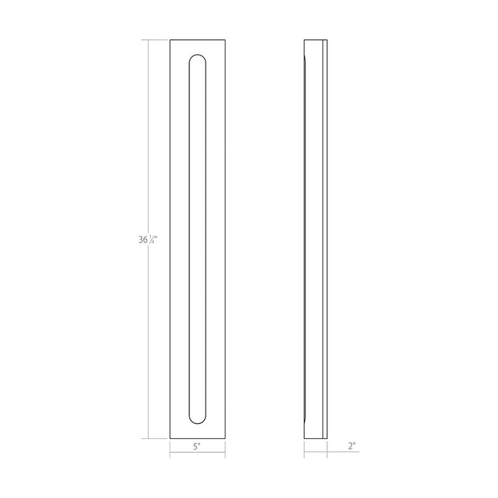 Porta™ Outdoor LED Wall Light - line drawing.