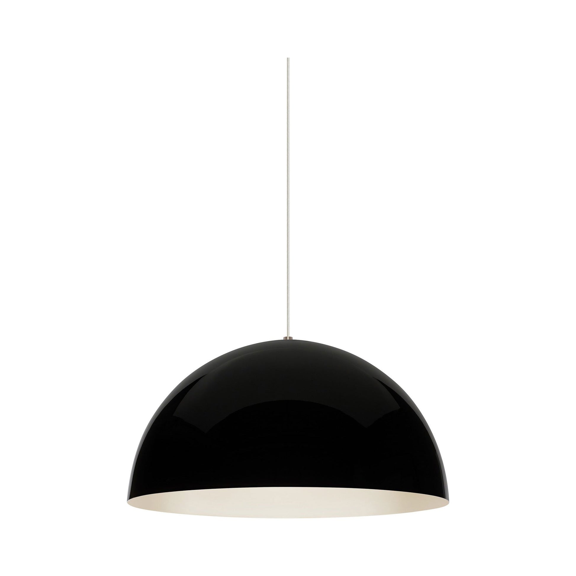 Powell Street Pendant Light in Black/Gloss Black/White.