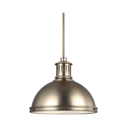 Pratt Street Metal Pendant Light in 3-Light/Satin Brass.