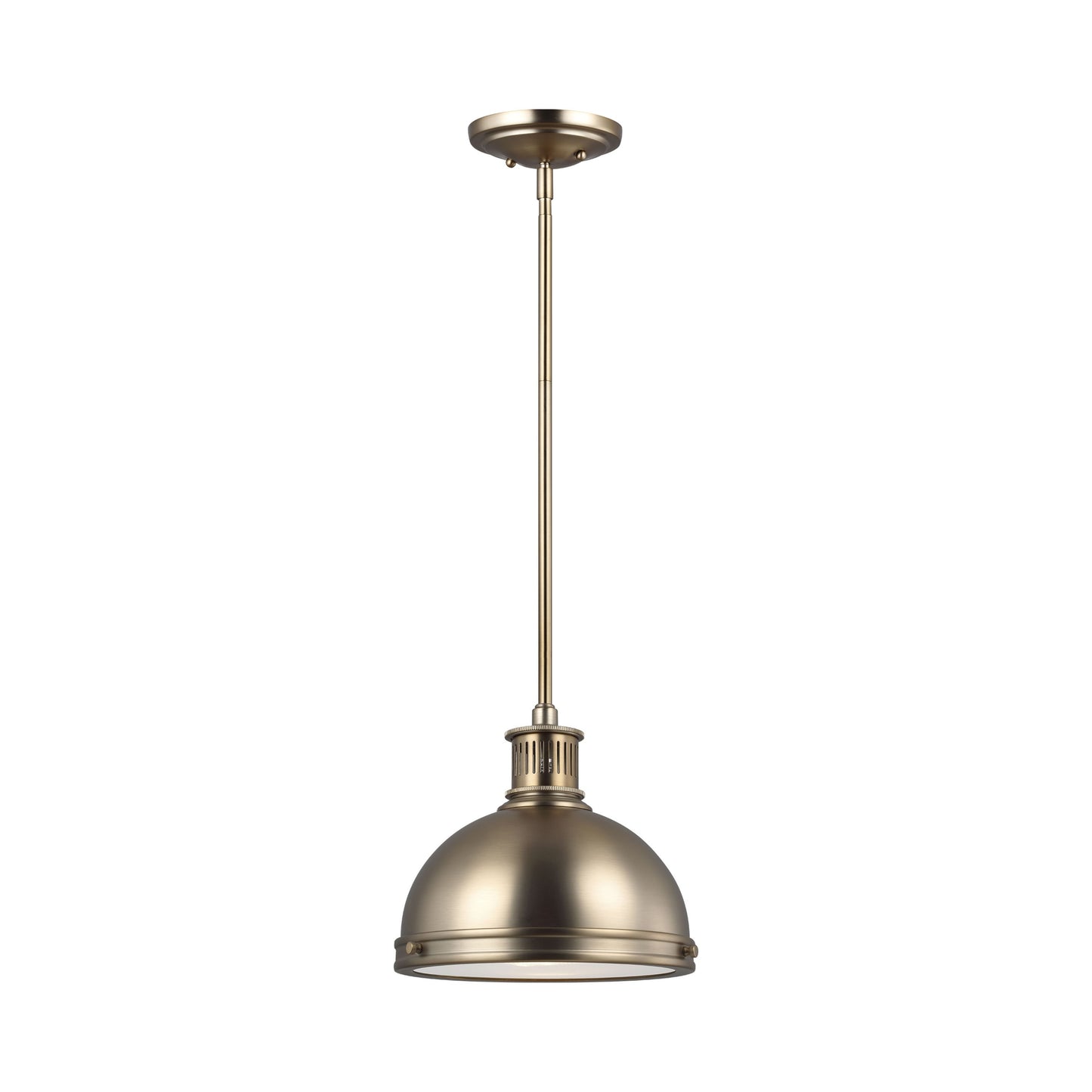 Pratt Street Metal Pendant Light in Brass.