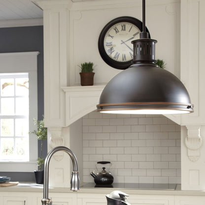 Pratt Street Metal Pendant Light in kitchen.