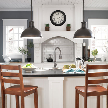 Pratt Street Metal Pendant Light in kitchen.