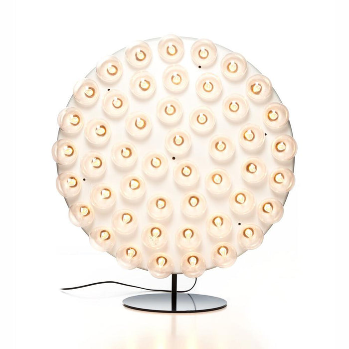 Prop Light Round LED Floor Lamp in White.