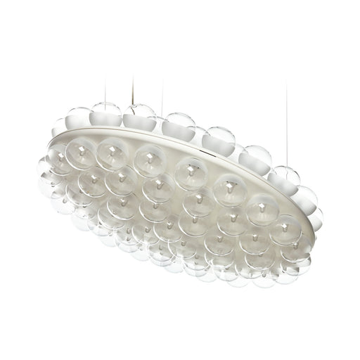 Prop Light Round LED Suspension Light in White.