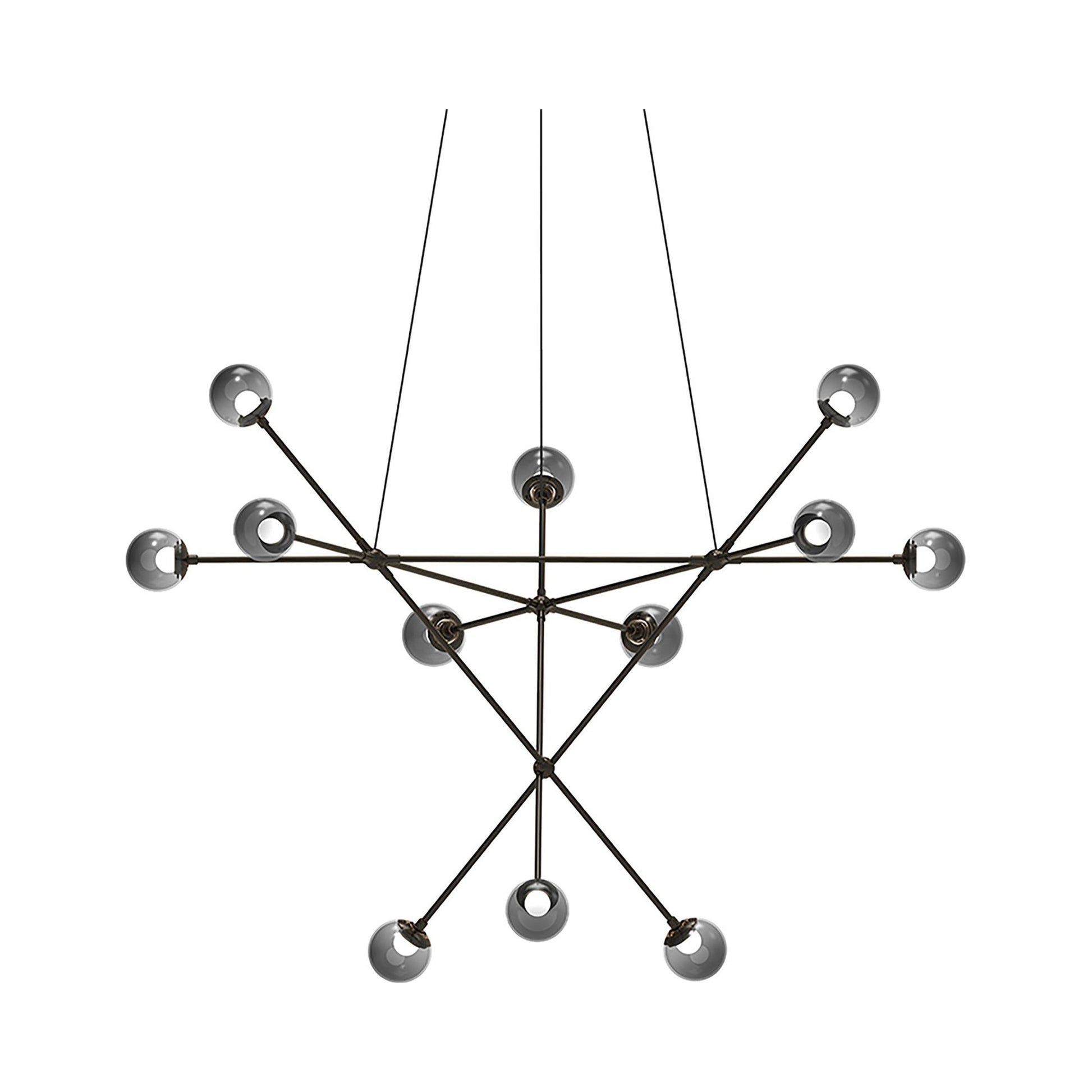 Proton™ Alpha LED Pendant Light in Polished Black Nickel/Smoke Glass.