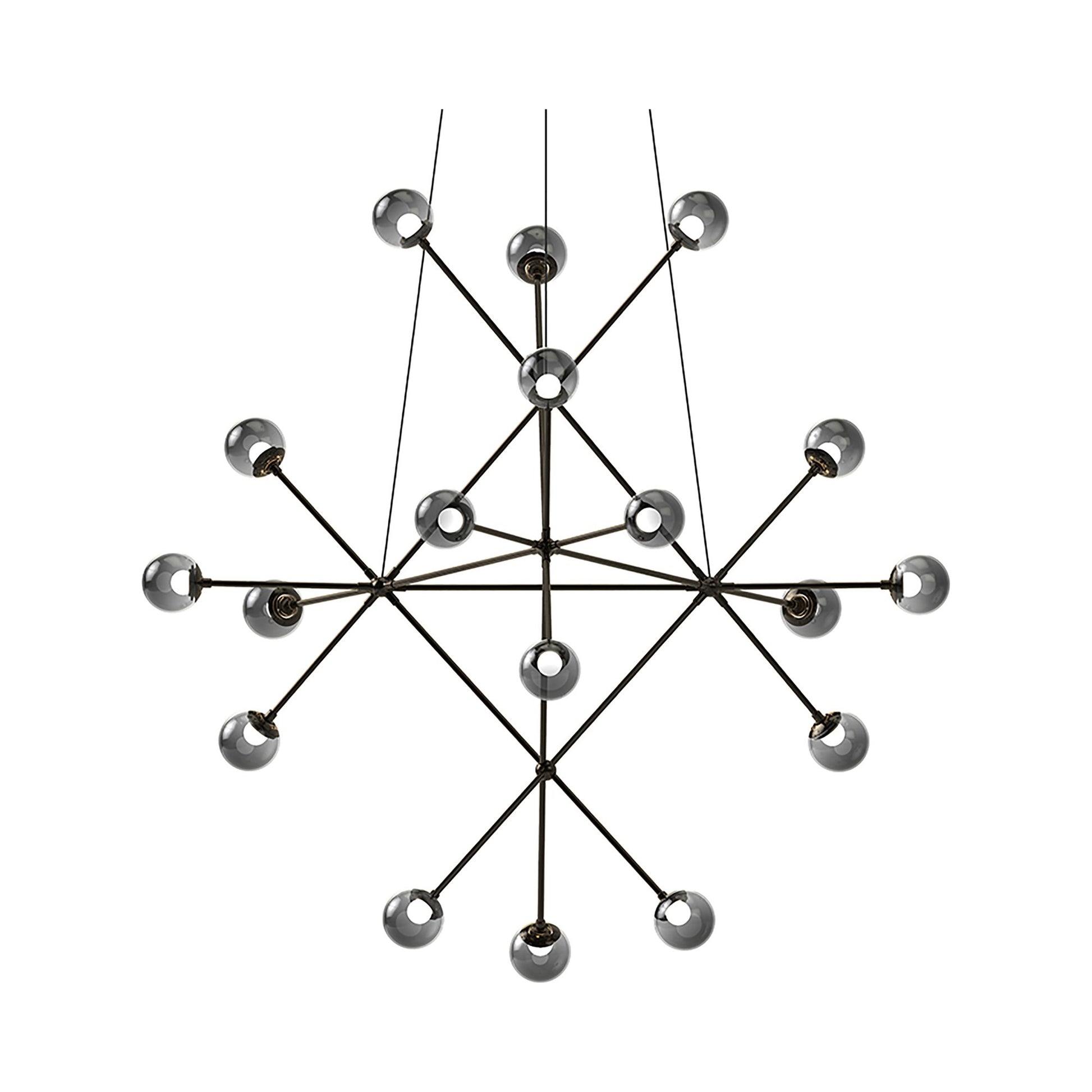 Proton™ Beta LED Pendant Light in Polished Black Nickel/Smoke Glass.