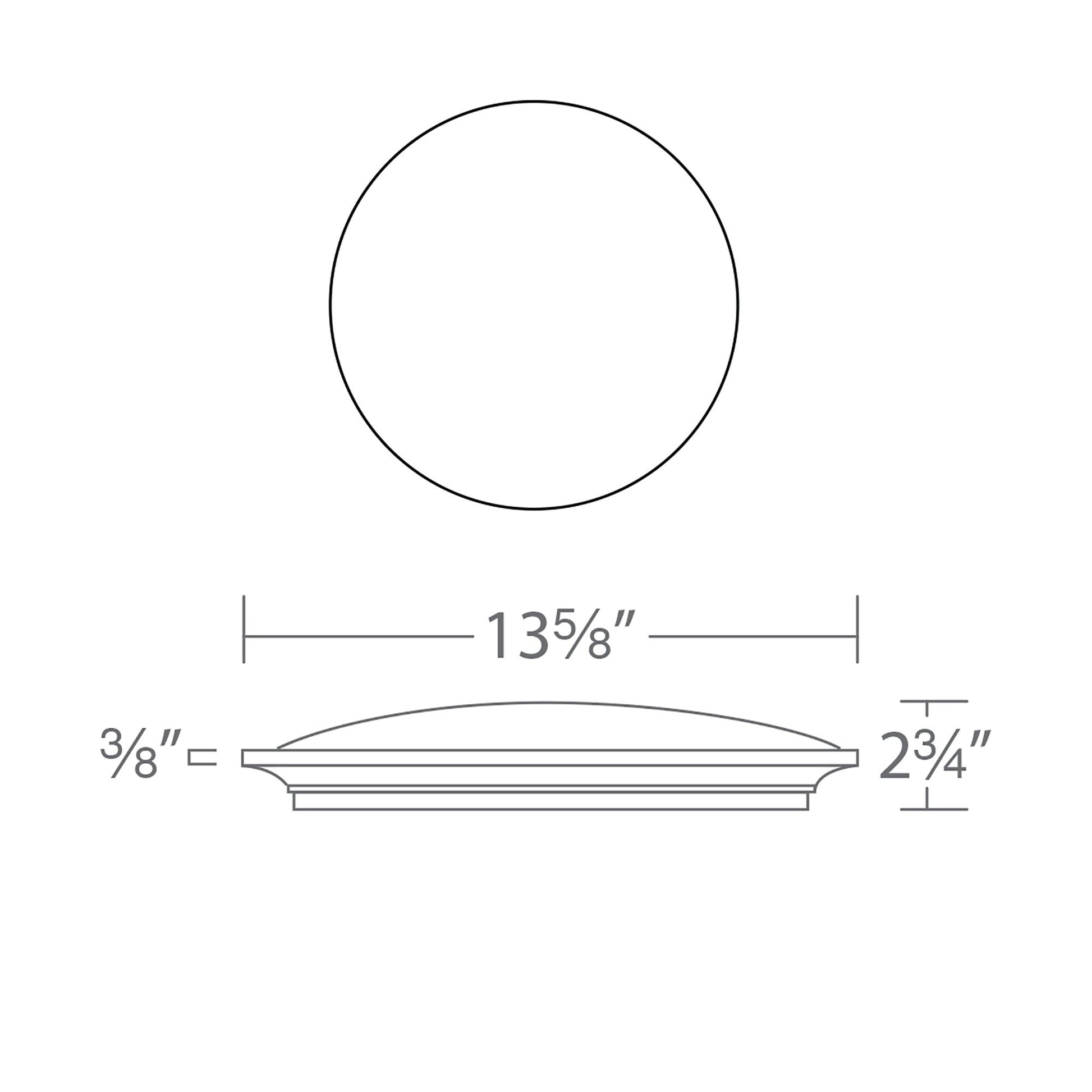 Puck LED Flush Mount Ceiling Light- line drawing.