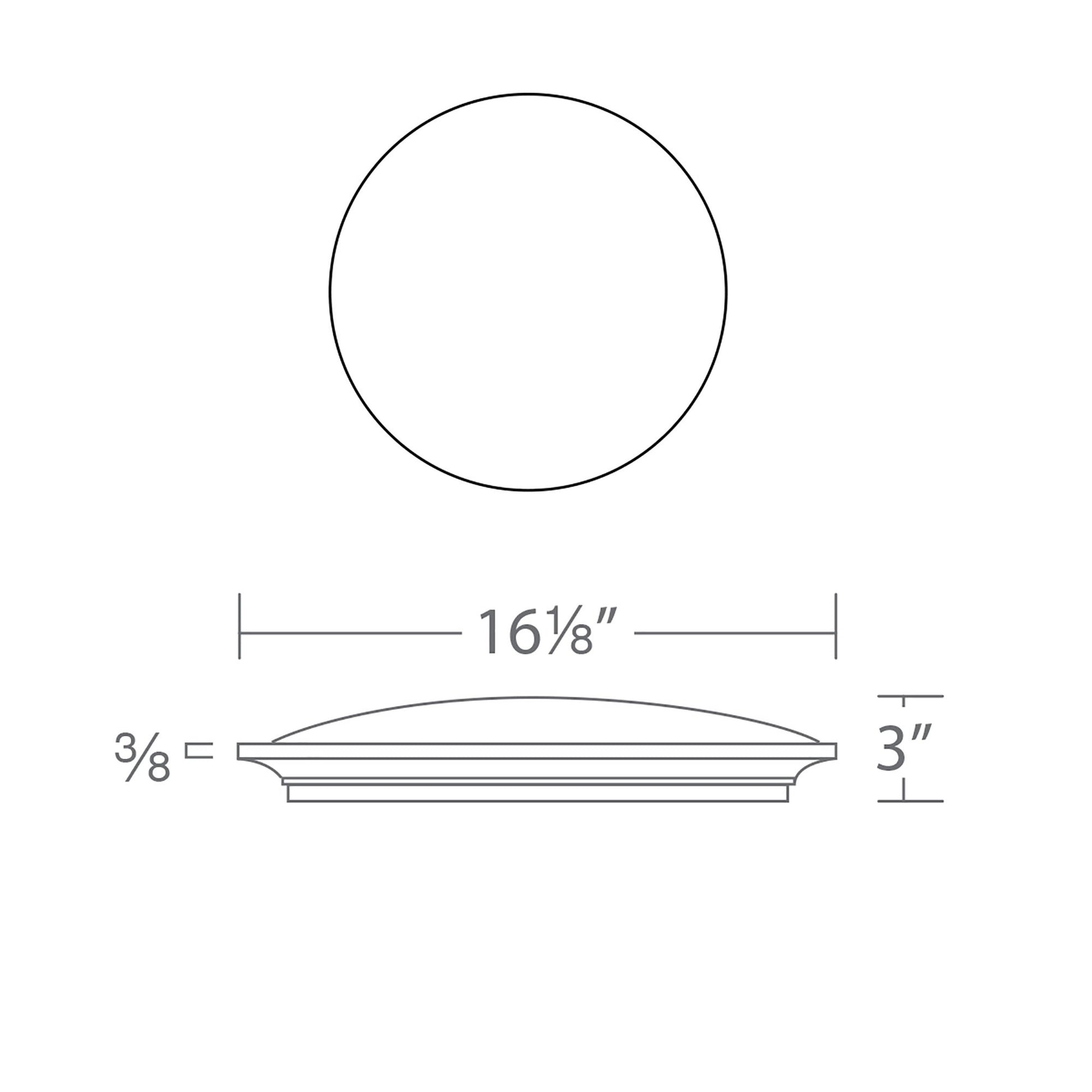 Puck LED Flush Mount Ceiling Light- line drawing.