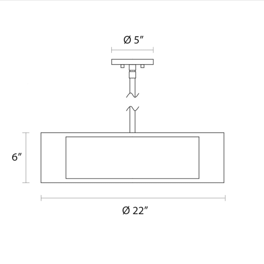 Puri Pendant Light - line drawing.