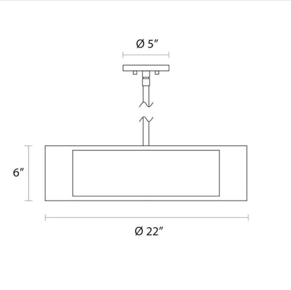 Puri Pendant Light - line drawing.