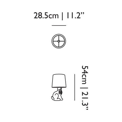 Rabbit Table Lamp - line drawing.