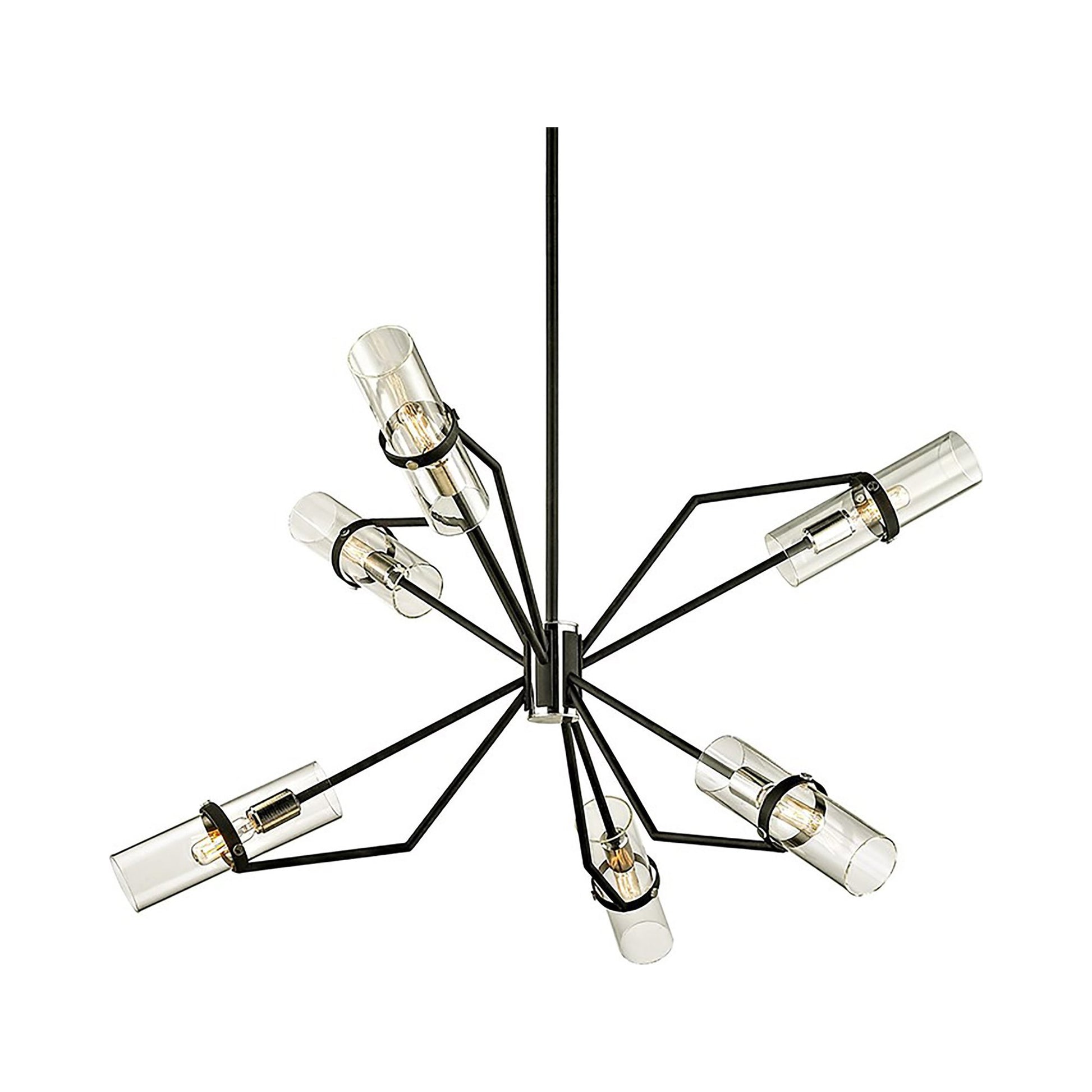 Raef Chandelier in Textured Black/Polish Nickel (Large).