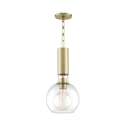 Raleigh Pendant Light in Small/Aged Brass.