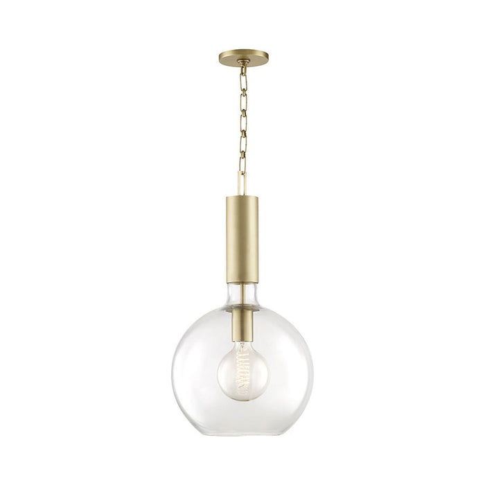 Raleigh Pendant Light in Large/Aged Brass.