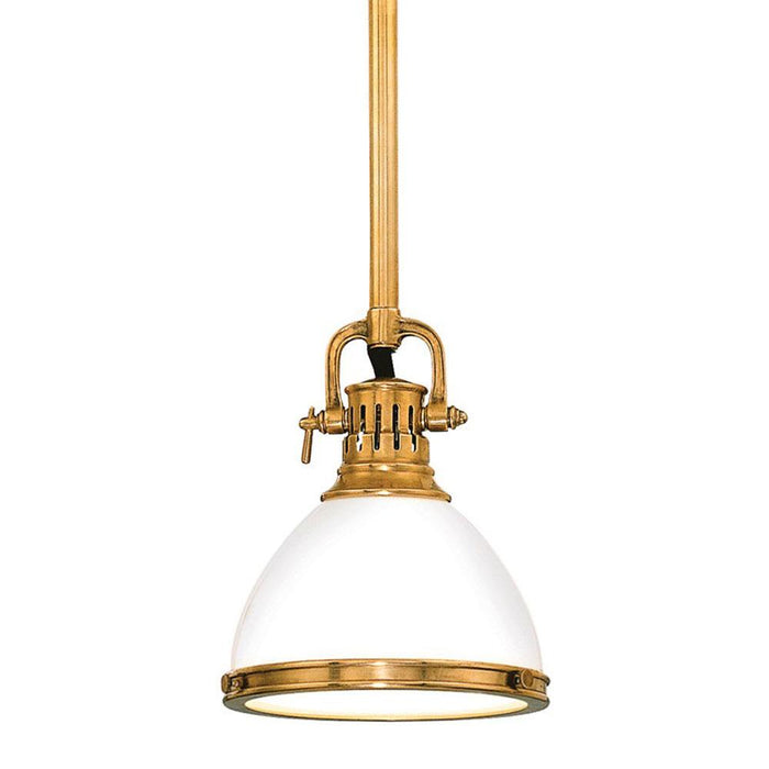 Randolph Pendant Light in Small/Aged Brass.