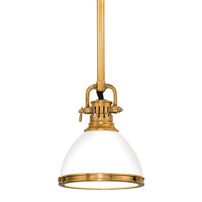 Randolph Pendant Light in Aged Brass.