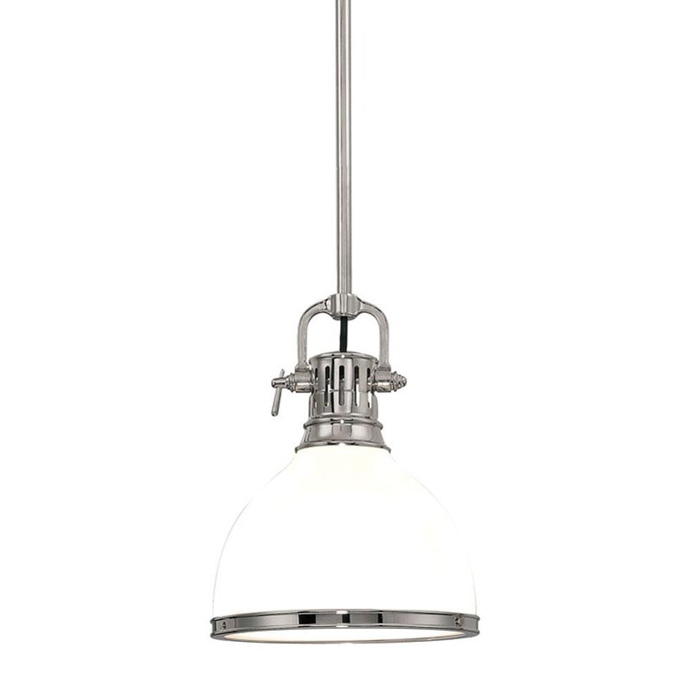 Randolph Pendant Light in Large/Polished Nickel.