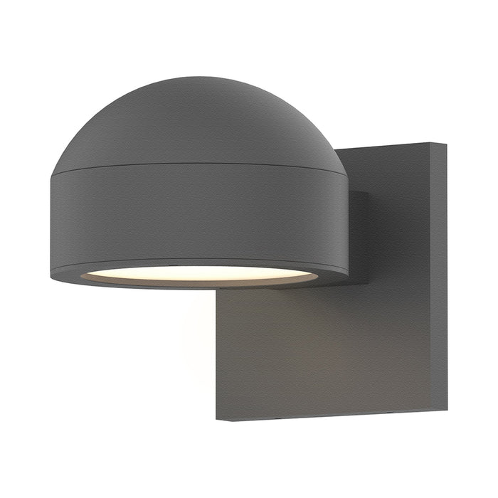 Reals Dome Cap Downlight Outdoor LED Wall Light in Textured Gray/Plate Lens.