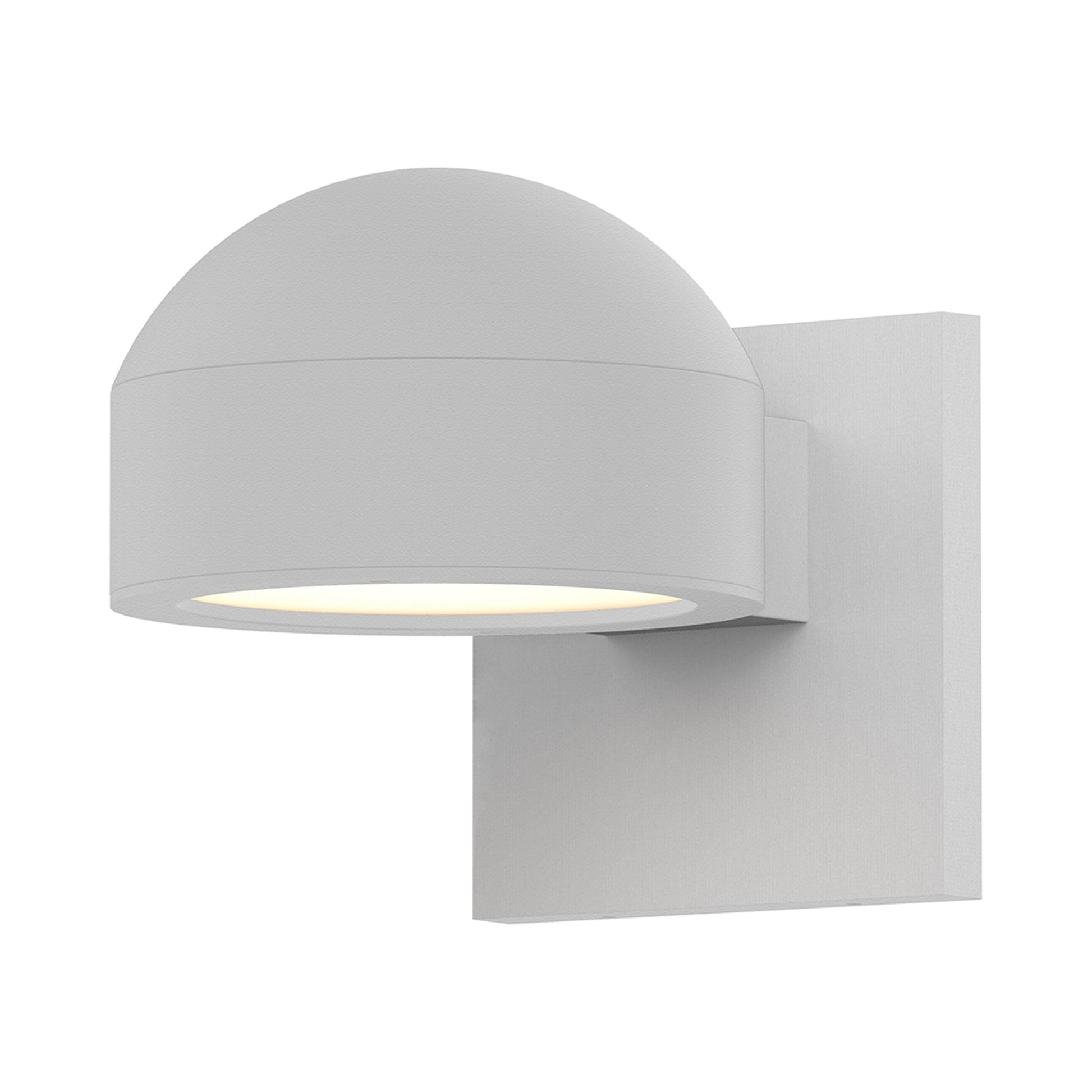 Reals Dome Cap Downlight Outdoor LED Wall Light in Textured White/Plate Lens.