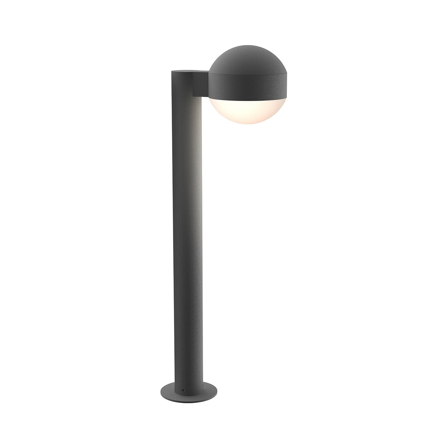 Reals Dome Cap LED Bollard in Medium/Dome Lens/Textured Gray.