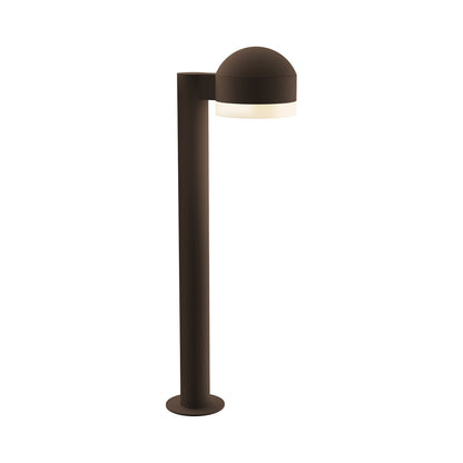 Reals Dome Cap LED Bollard in Medium/White Cylinder Lens/Textured Bronze.