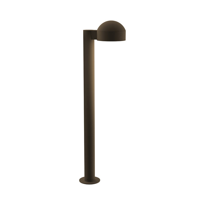 Reals Dome Cap LED Bollard in Large/Plate Lens/Textured Bronze.