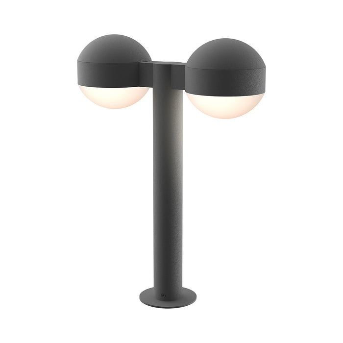 Reals Dome Cap LED Double Bollard in Small/Dome Lens/Textured Gray.