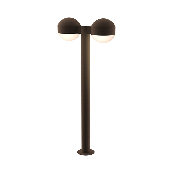 Reals Dome Cap LED Double Bollard in Large/Dome Lens/Textured Bronze.