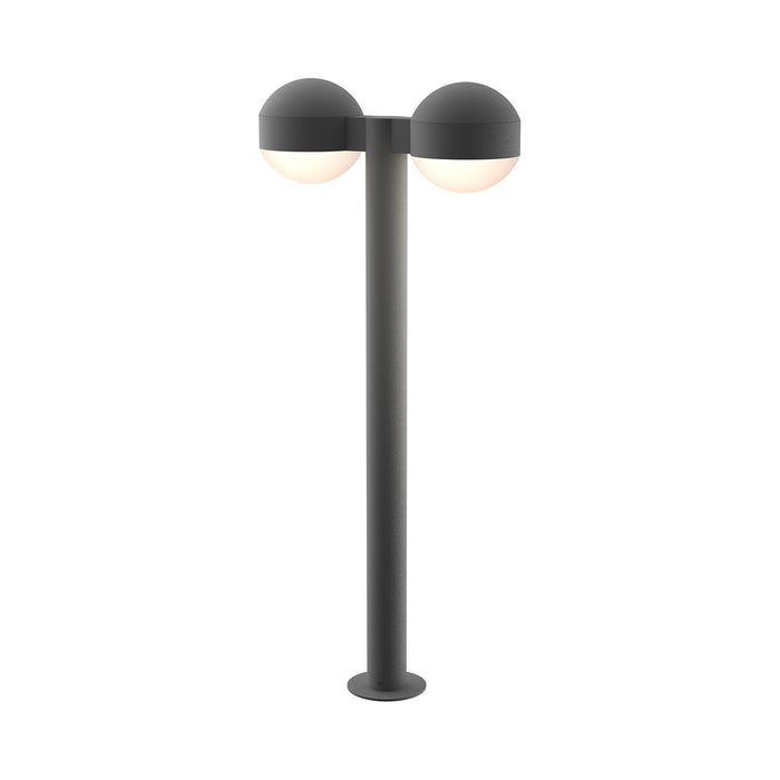 Reals Dome Cap LED Double Bollard in Large/Dome Lens/Textured Gray.